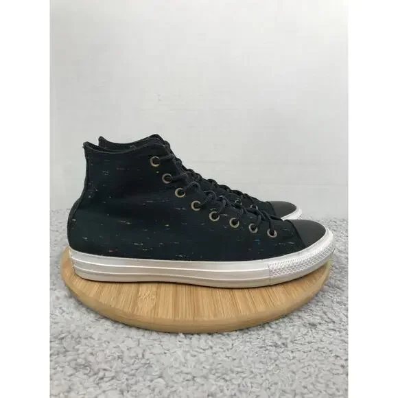 Converse Mens 10 CTAS Chuck Taylor All Star High Black Canvas Casual Sneakers - Picture 3 of 10